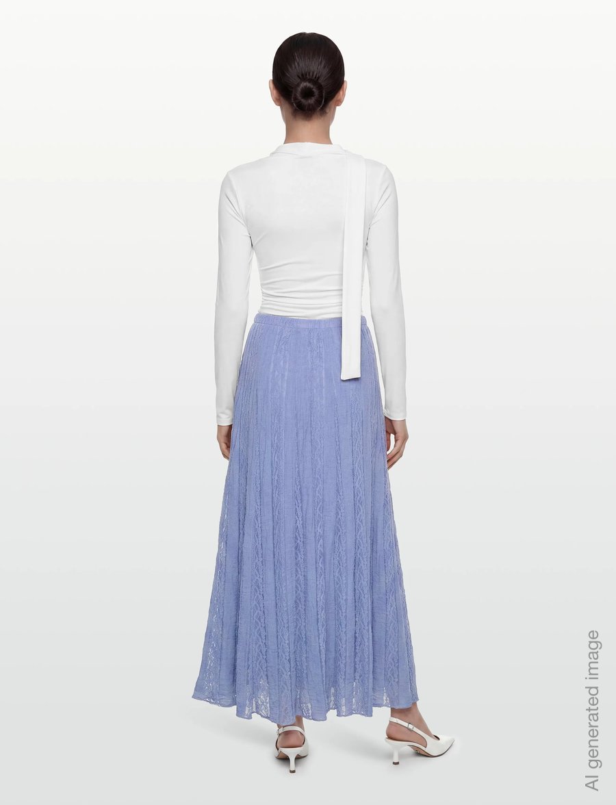 Gina Tricot - Lace skirt - plisseeritud seelikud - endless sky (5017) - 4