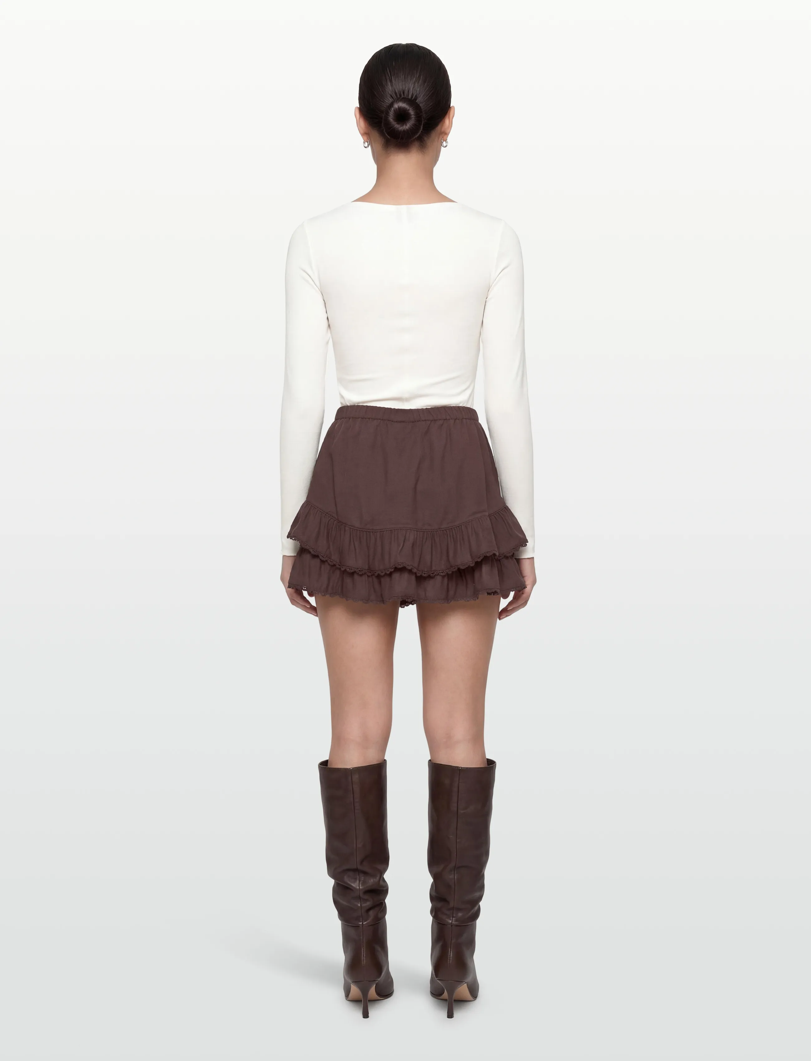 Gina Tricot - Frill skirt - korte nederdele - shavedchocolate (7927) - 4