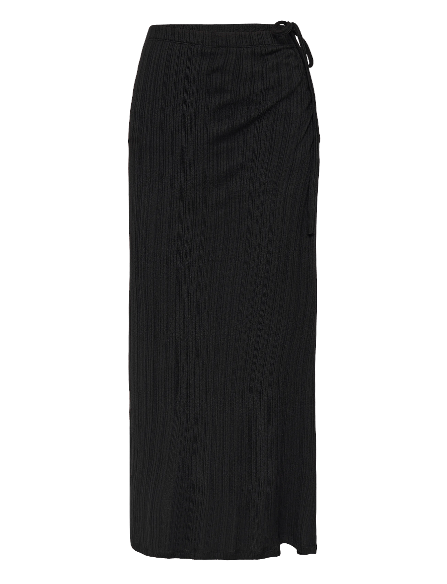 Gina Tricot - Tie detail maxi skirt - strickröcke - black (9000) - 1