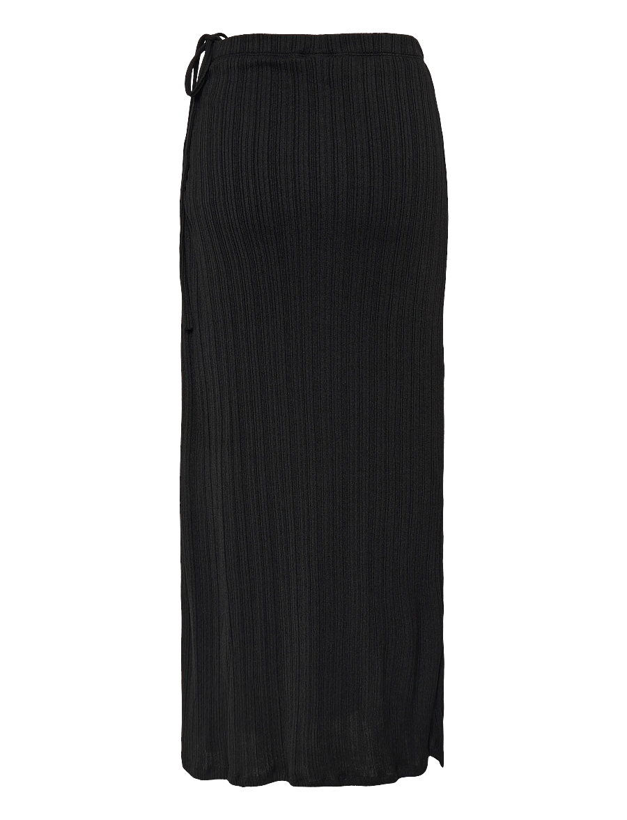 Gina Tricot - Tie detail maxi skirt - knitted skirts - black (9000) - 2