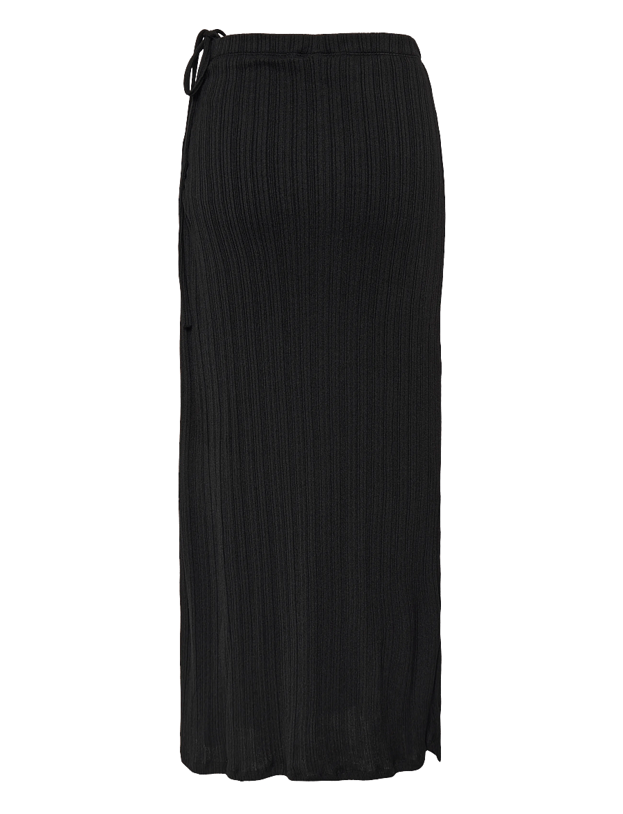 Gina Tricot - Tie detail maxi skirt - strickröcke - black (9000) - 2