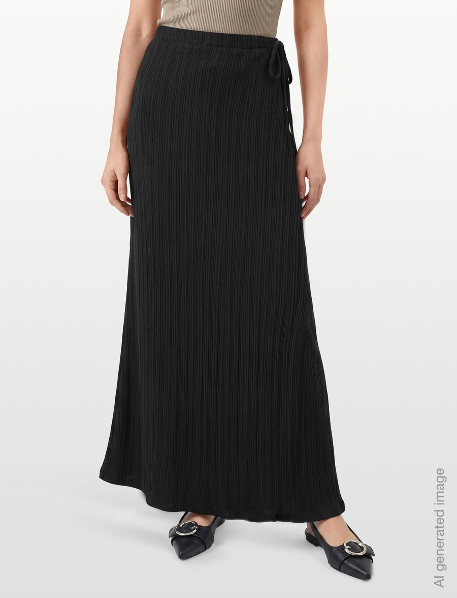 Gina Tricot - Tie detail maxi skirt - knitted skirts - black (9000) - 3