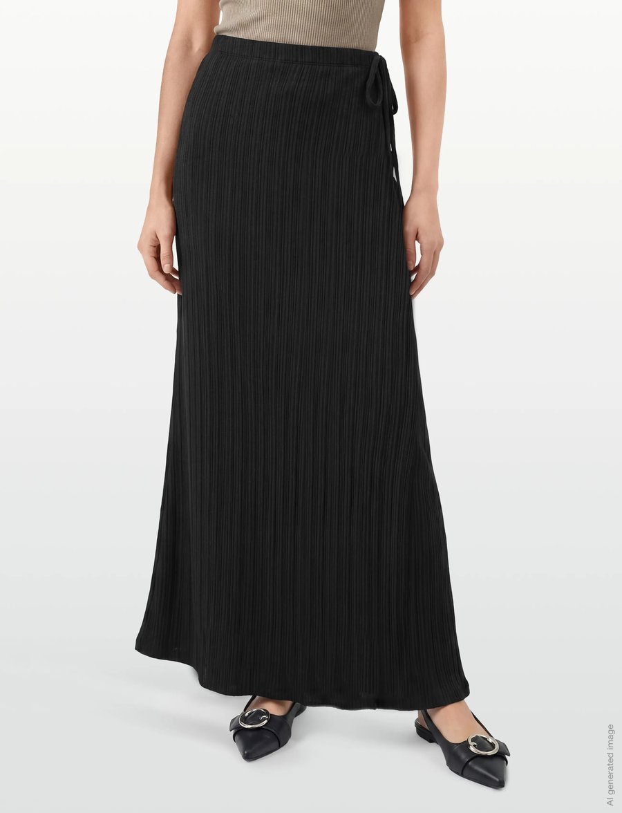 Gina Tricot - Tie detail maxi skirt - strickröcke - black (9000) - 3