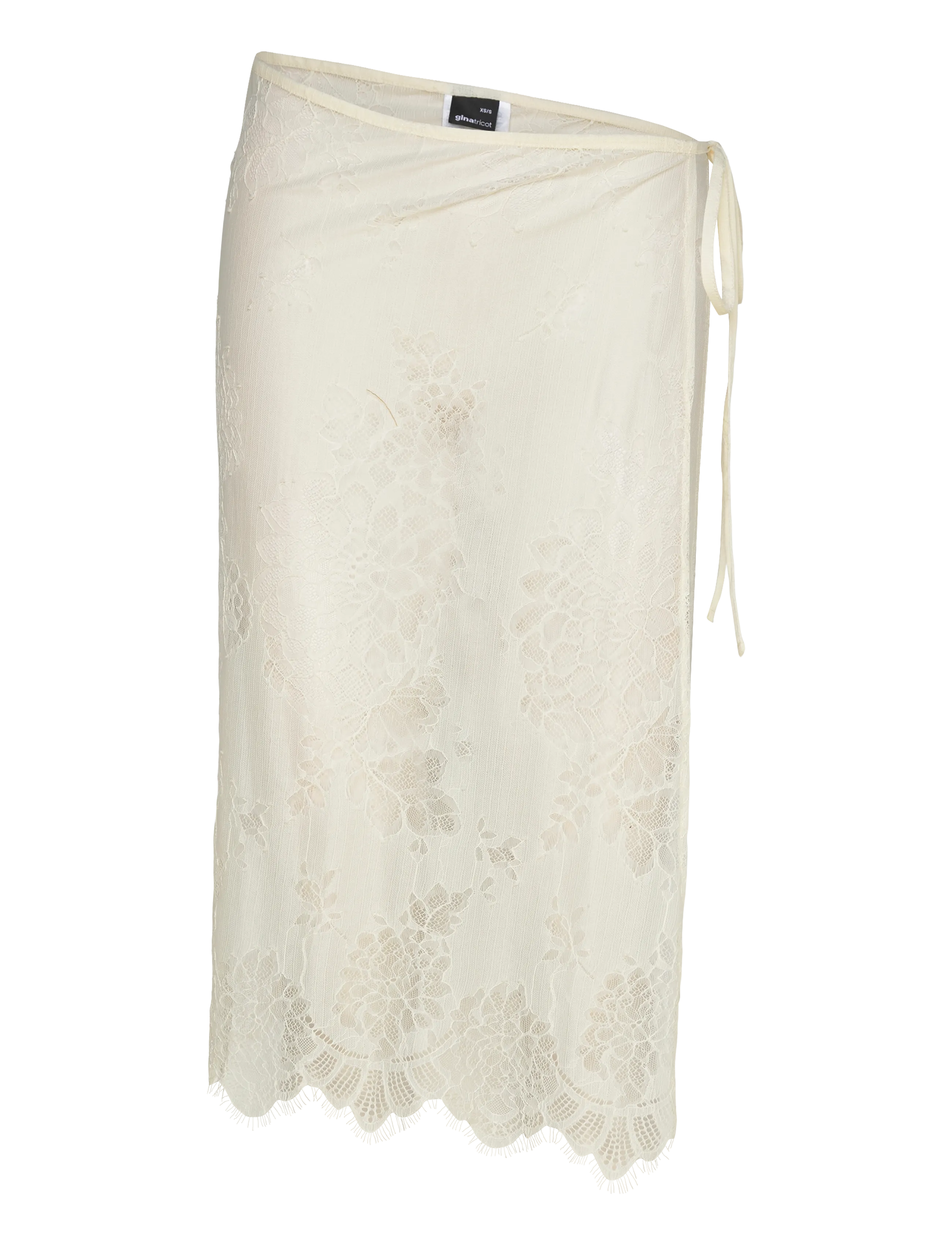 Gina Tricot Lace apron skirt - Skjørt - BUTTERCREAM (1247) / cream