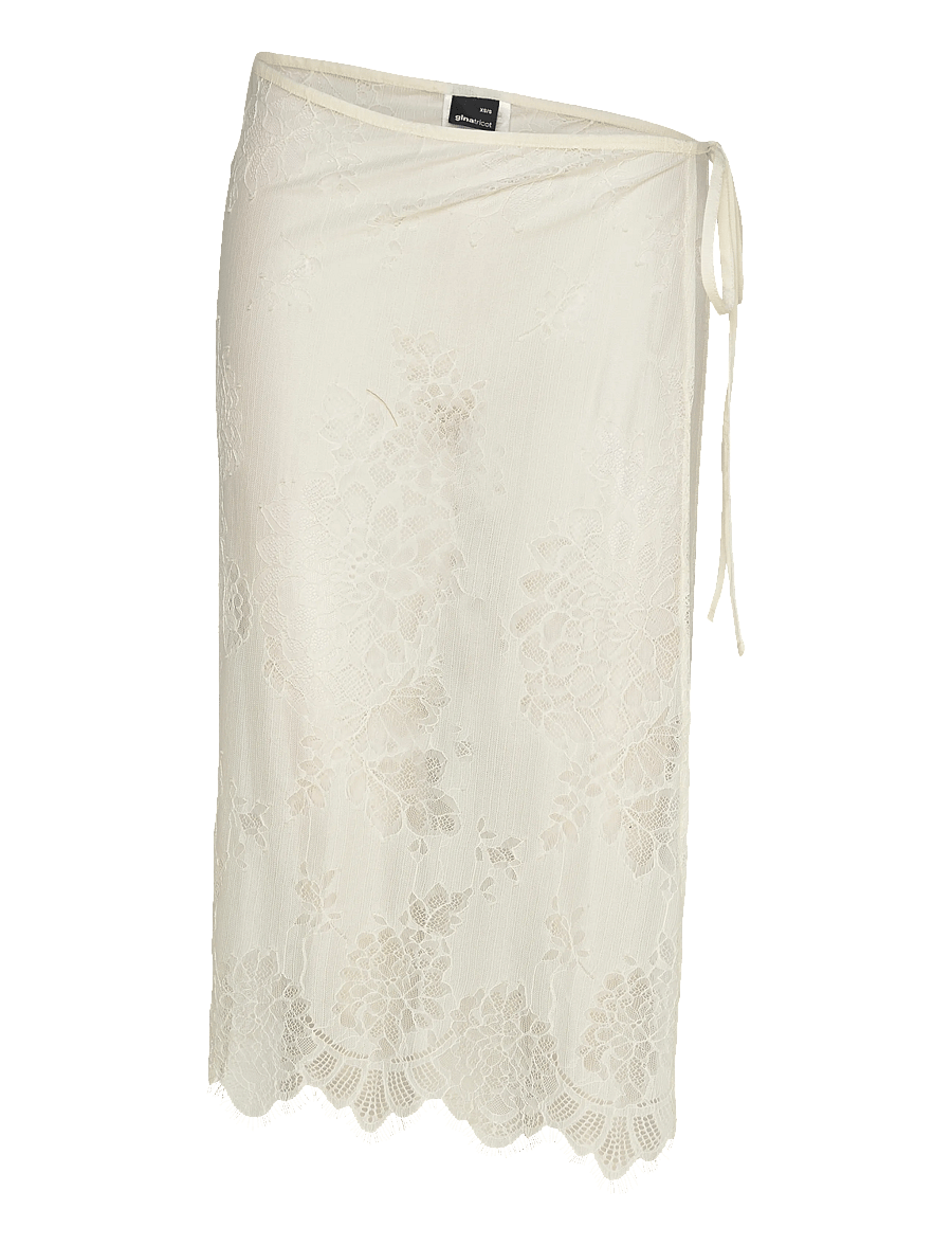 Gina Tricot - Lace apron skirt - slå-om-nederdele - buttercream (1247) - 1