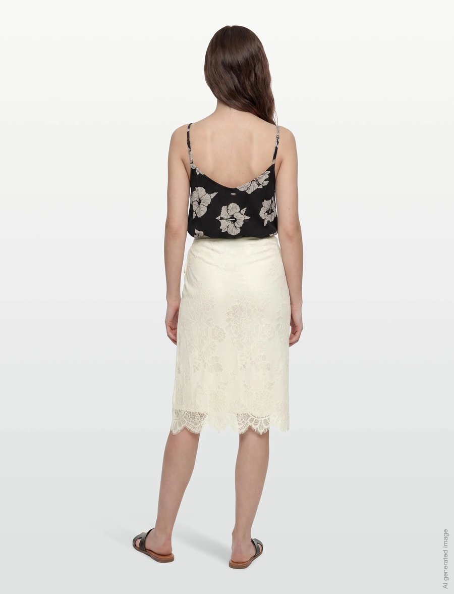 Gina Tricot - Lace apron skirt - slå-om-nederdele - buttercream (1247) - 4