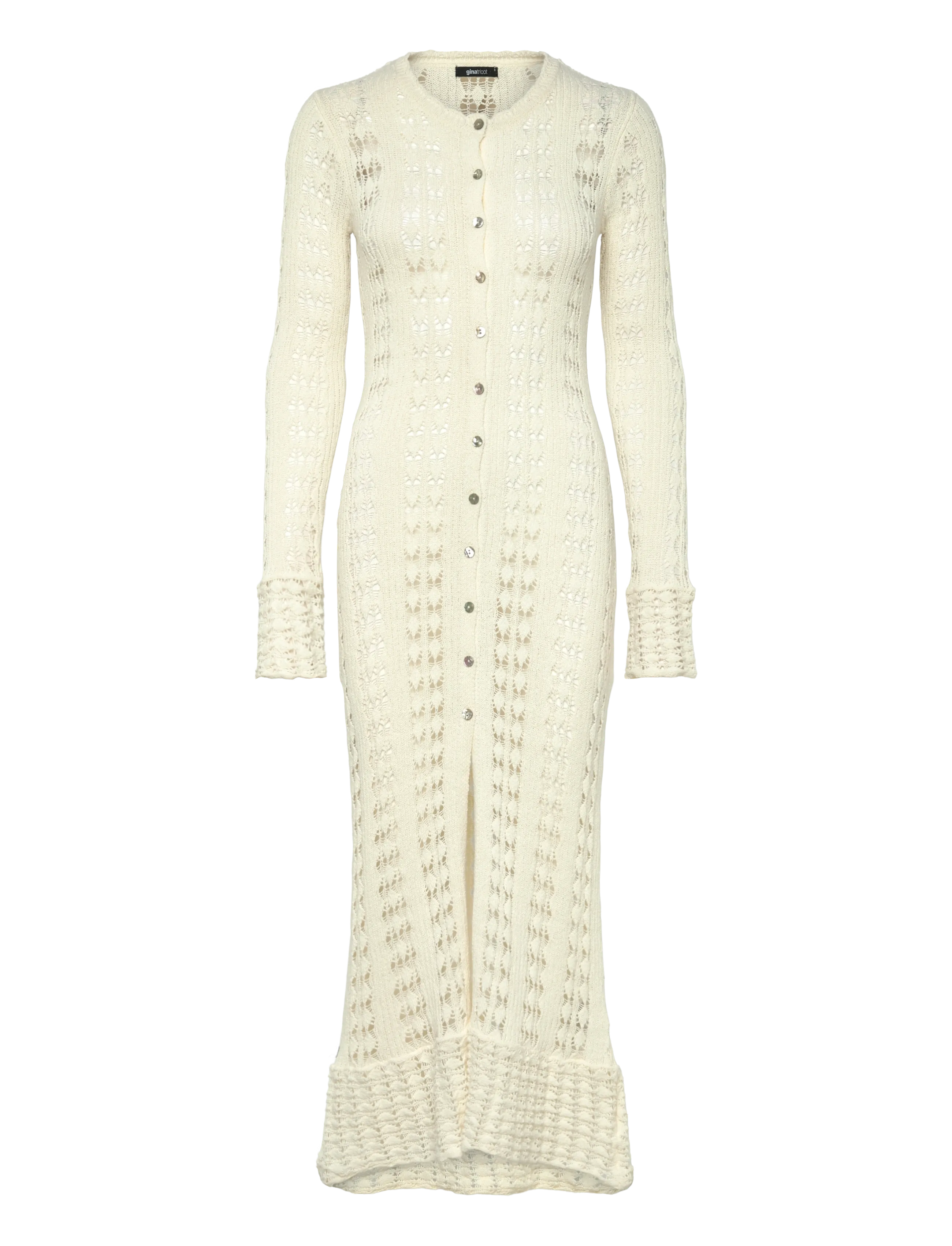 Gina Tricot Knitted crochet dress - Kjoler - CREAM (1047) / cream