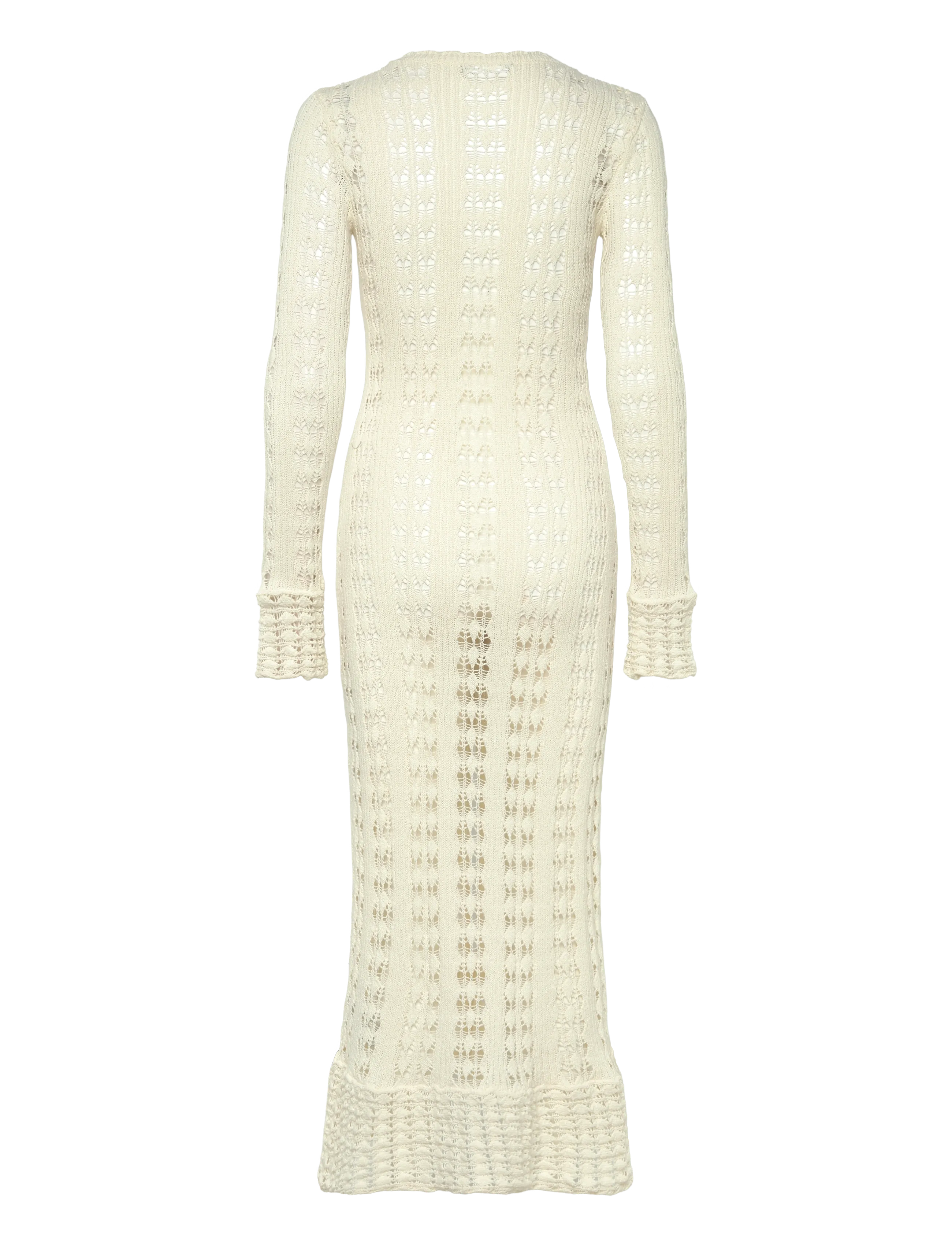 Gina Tricot - Knitted crochet dress - cream (1047) - 1