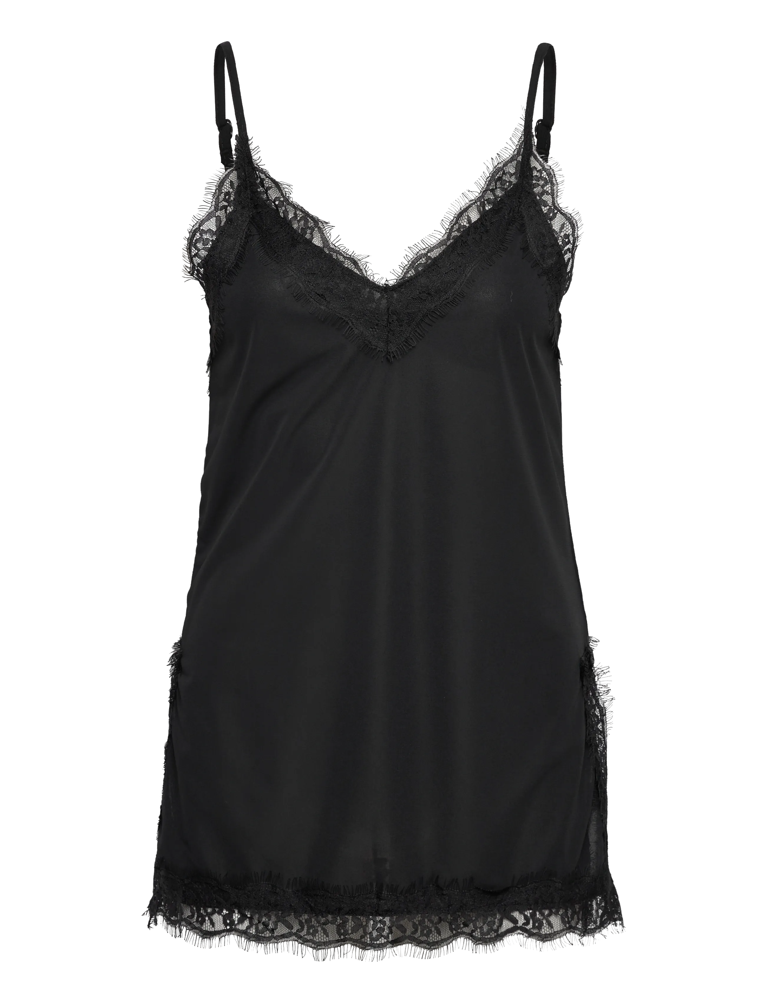 Gina Tricot Lace detail singlet - Underkläder - BLACK (9000) / black
