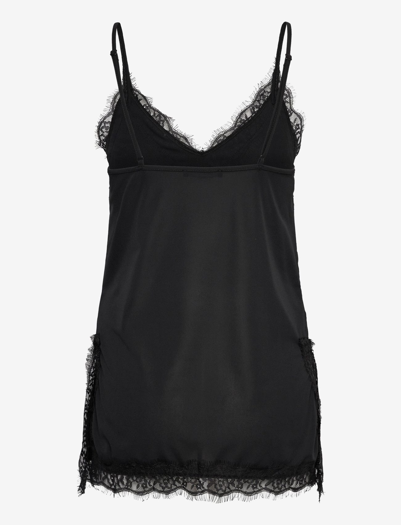 Gina Tricot - Lace detail singlet - palaidinukės - black (9000) - 1