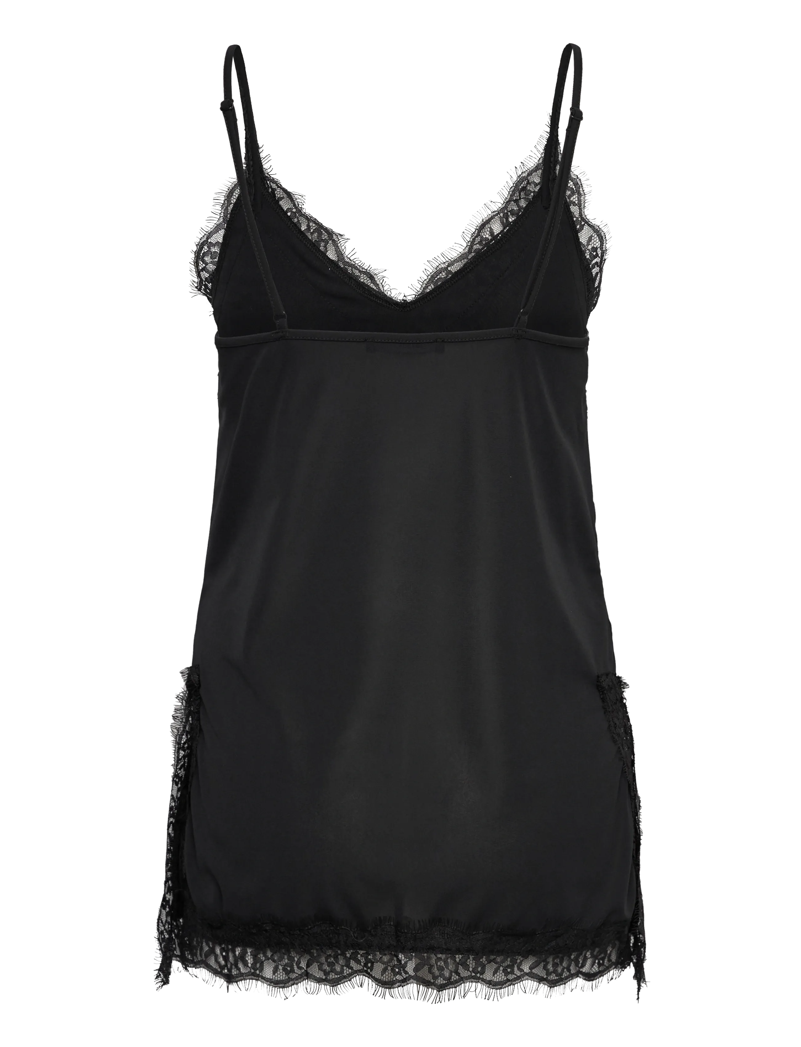 Gina Tricot - Lace detail singlet - overdele - black (9000) - 1