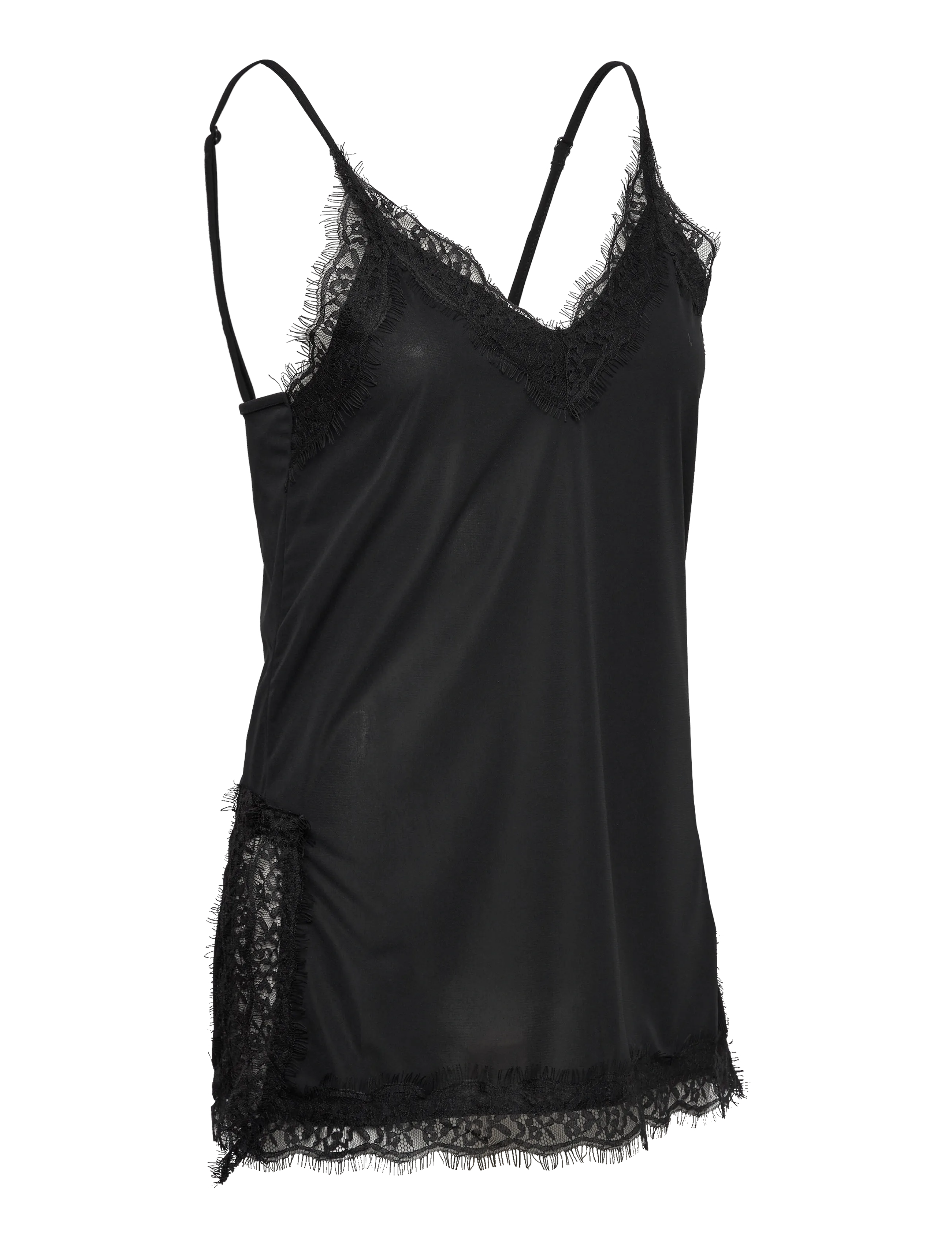 Gina Tricot - Lace detail singlet - overdele - black (9000) - 3