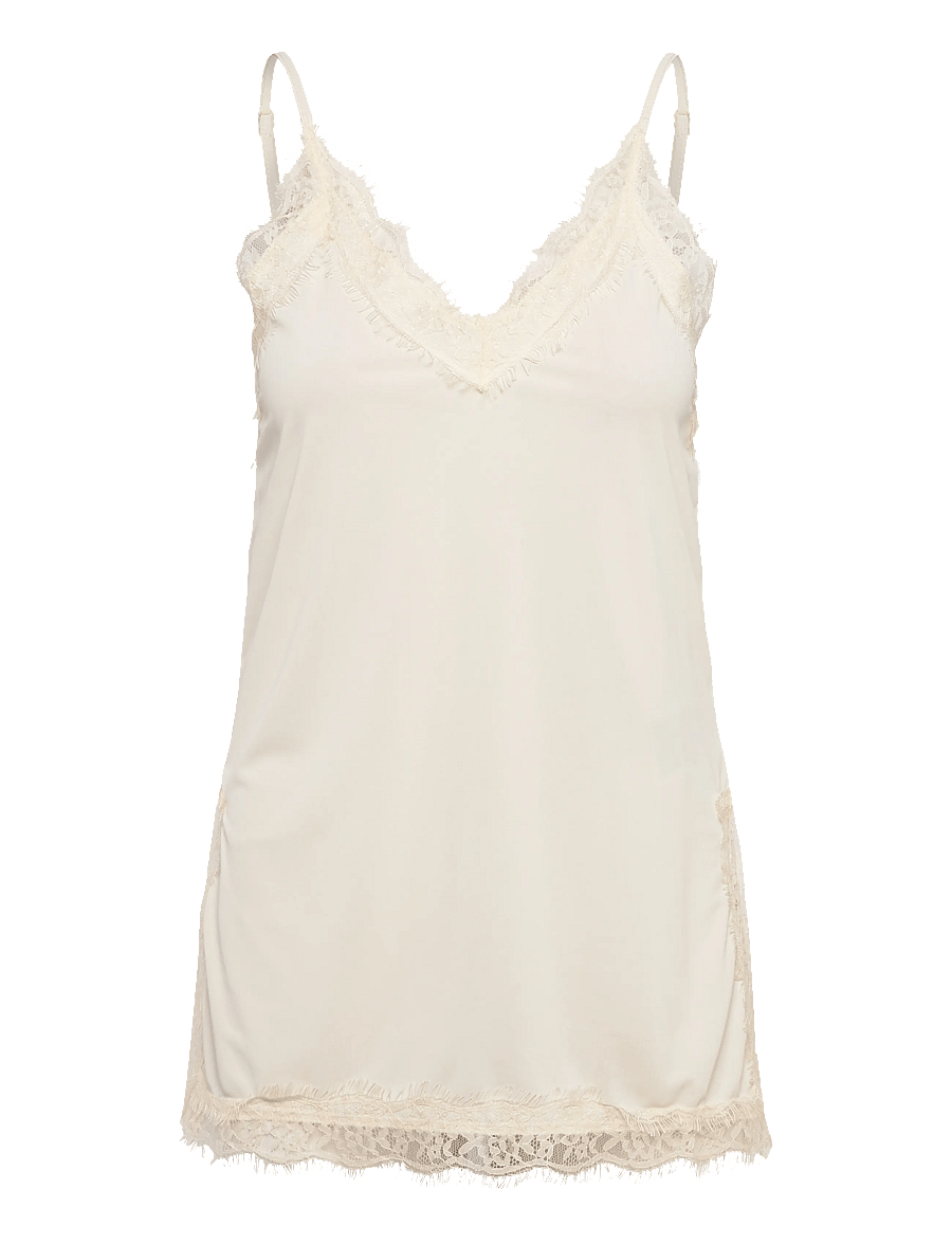Gina Tricot - Lace detail singlet - Överdelar - gardenia (1496) - 0