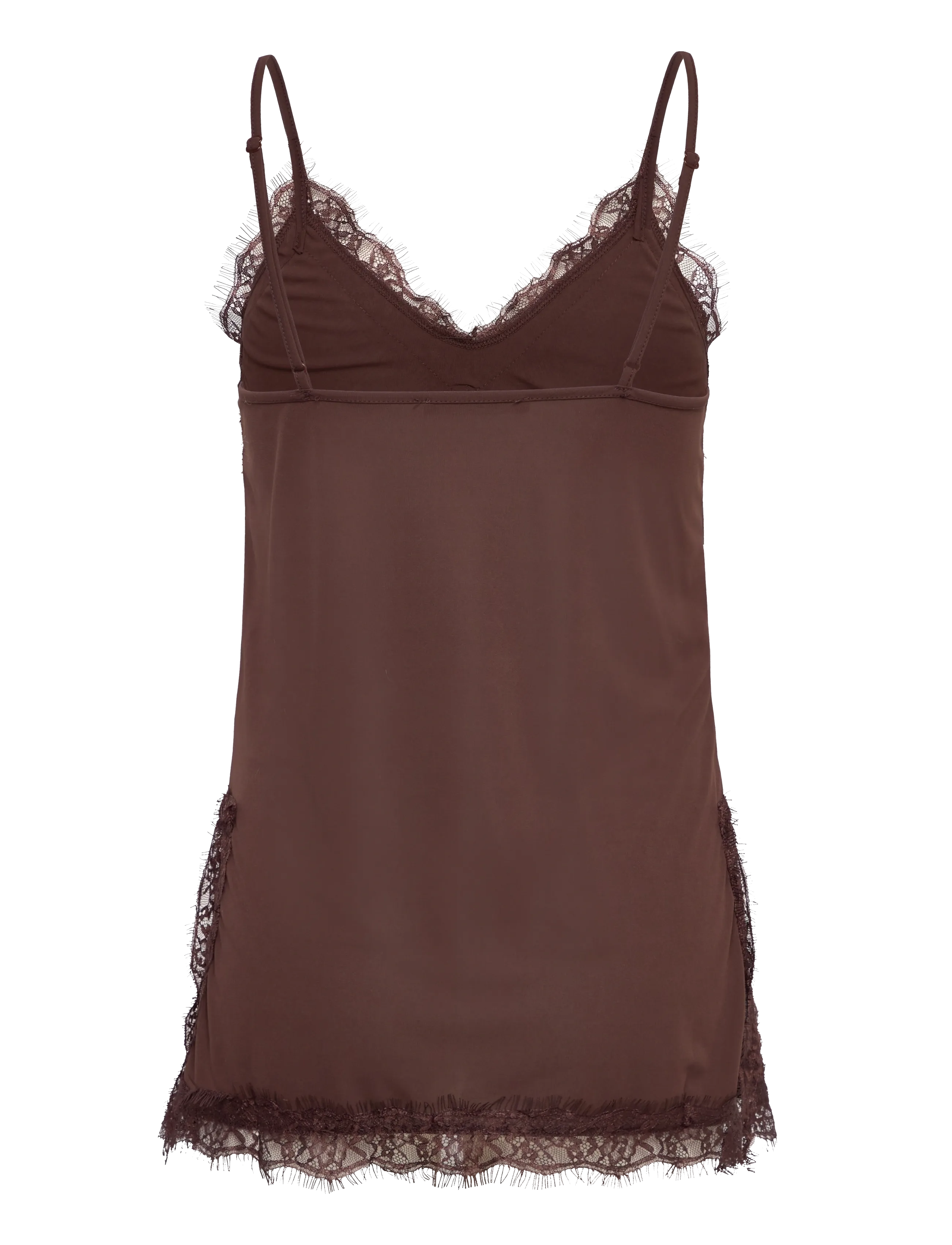 Gina Tricot - Lace detail singlet - overdele - seal brown (7083) - 1