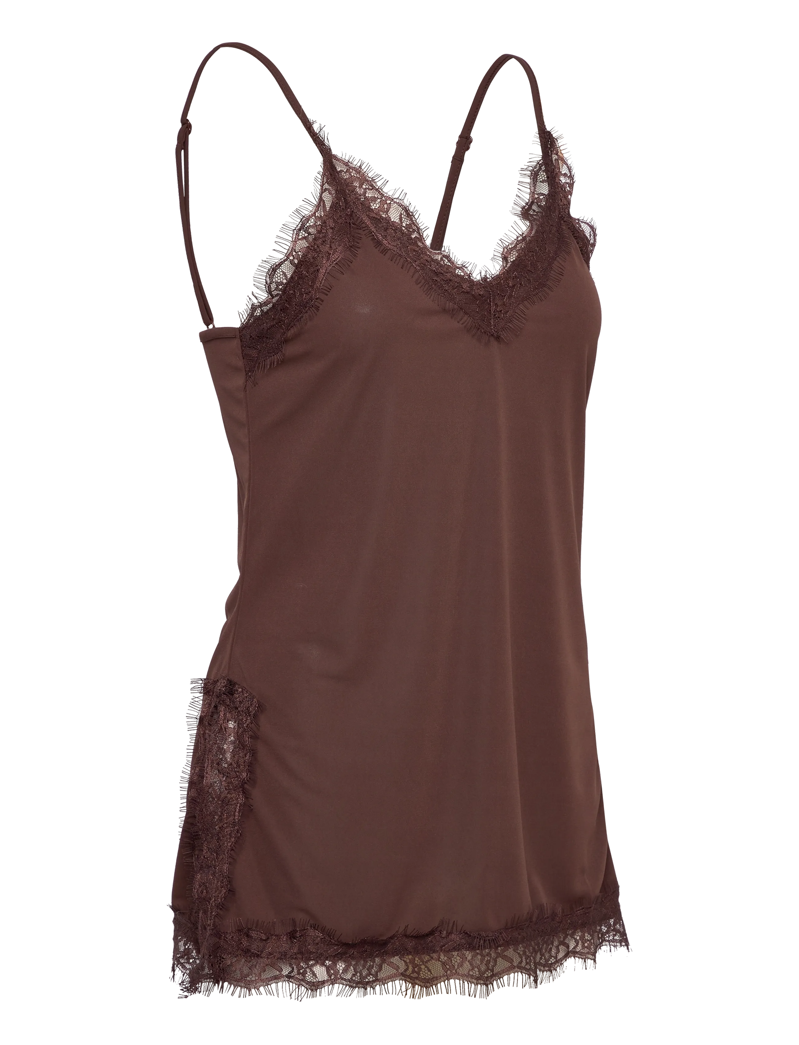 Gina Tricot - Lace detail singlet - overdele - seal brown (7083) - 3