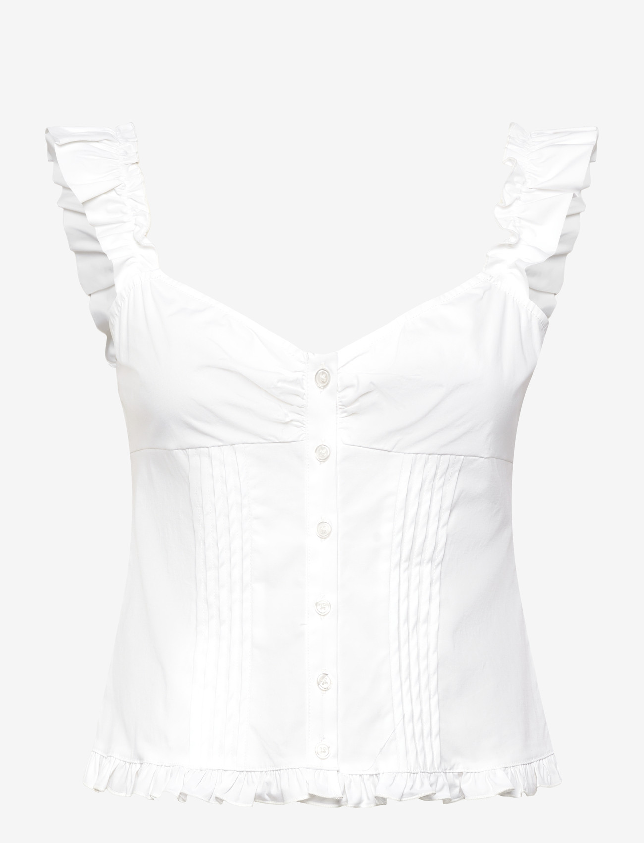 Gina Tricot - Frill top - white (1000) - 0