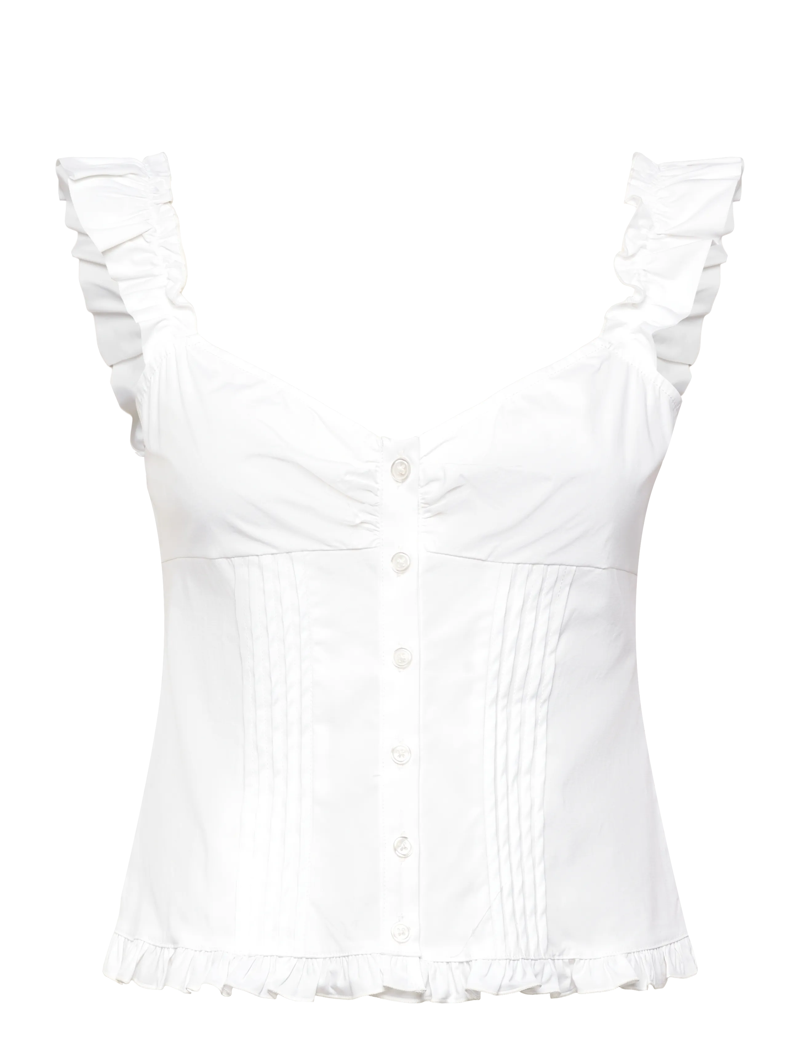 Gina Tricot Frill top - Swedish brands - WHITE (1000) / white