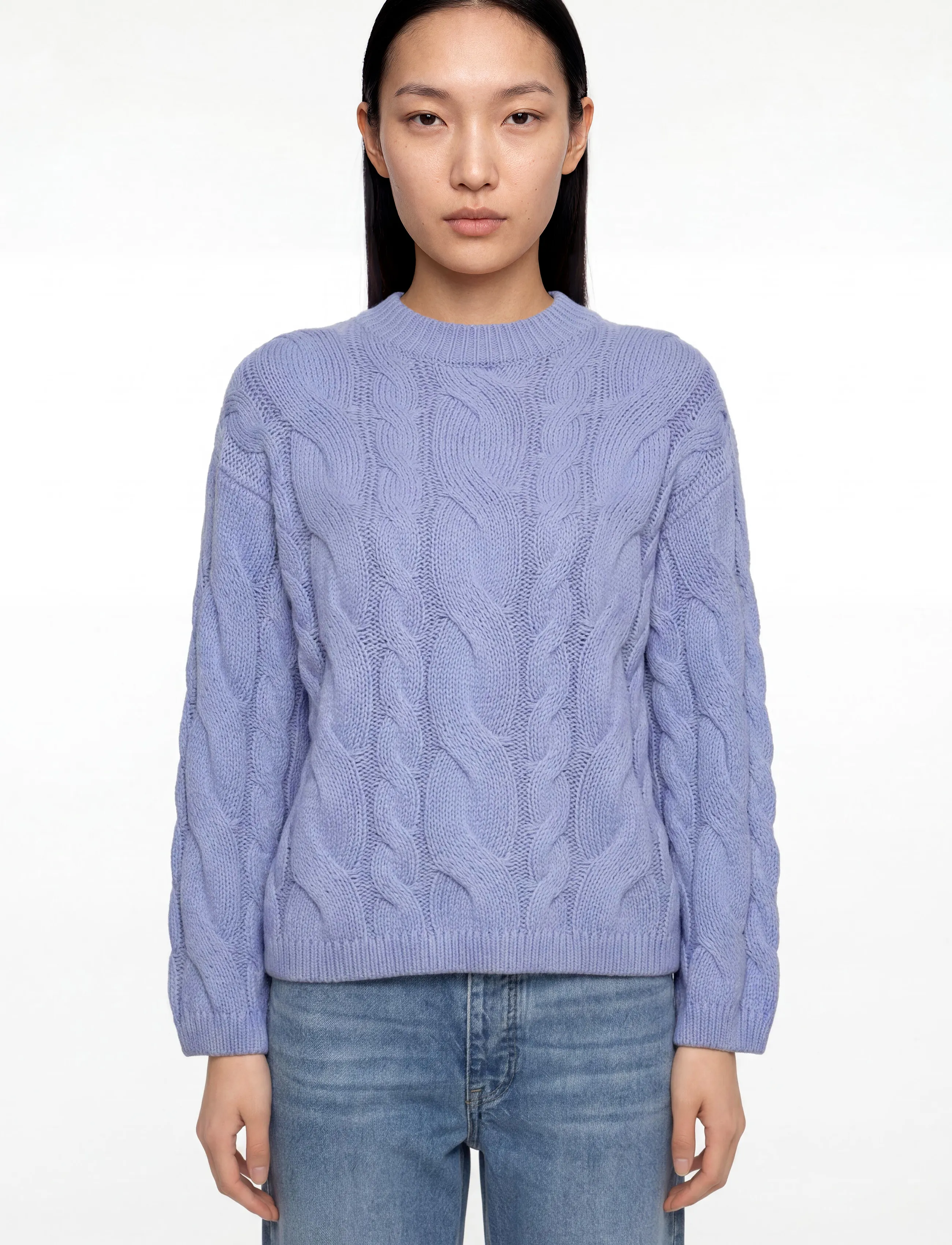 Gina Tricot - Chunky knitted cable sweater - džemperi - brunnera blue (5435) - 3