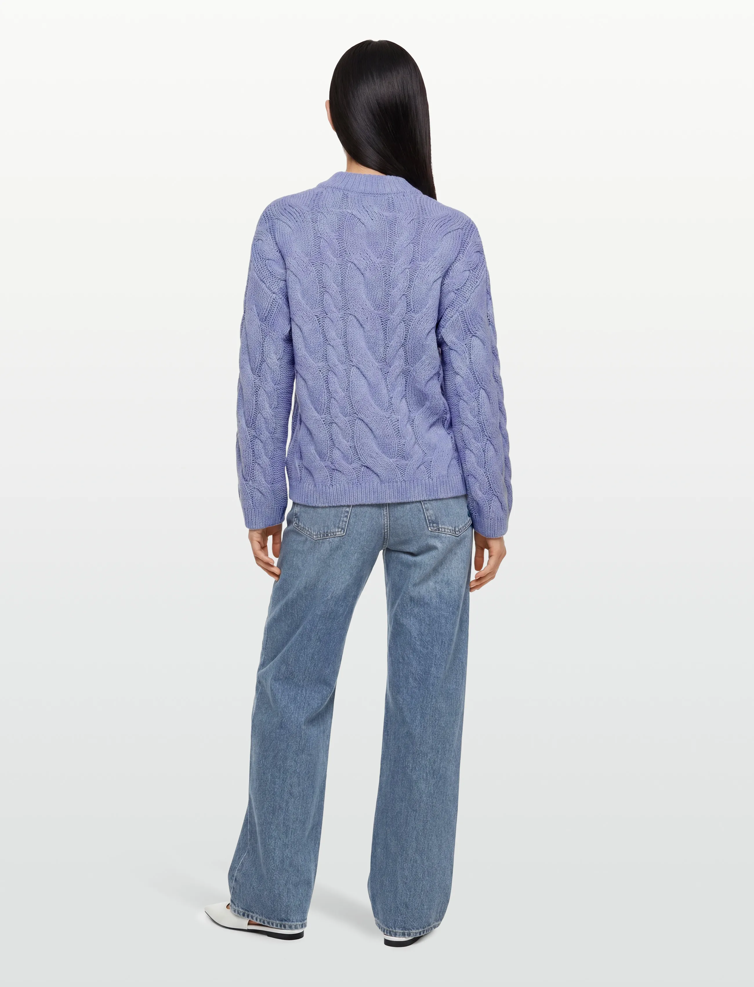 Gina Tricot - Chunky knitted cable sweater - džemperi - brunnera blue (5435) - 4