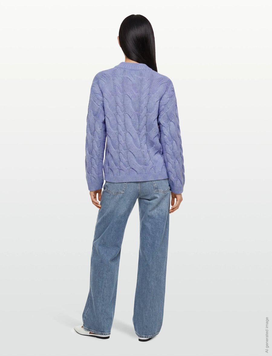 Gina Tricot - Chunky knitted cable sweater - džemperi - brunnera blue (5435) - 4