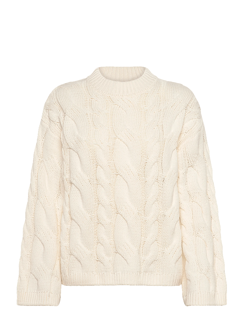 Gina Tricot - Chunky knitted cable sweater - striktrøjer - knit white (1265) - 0