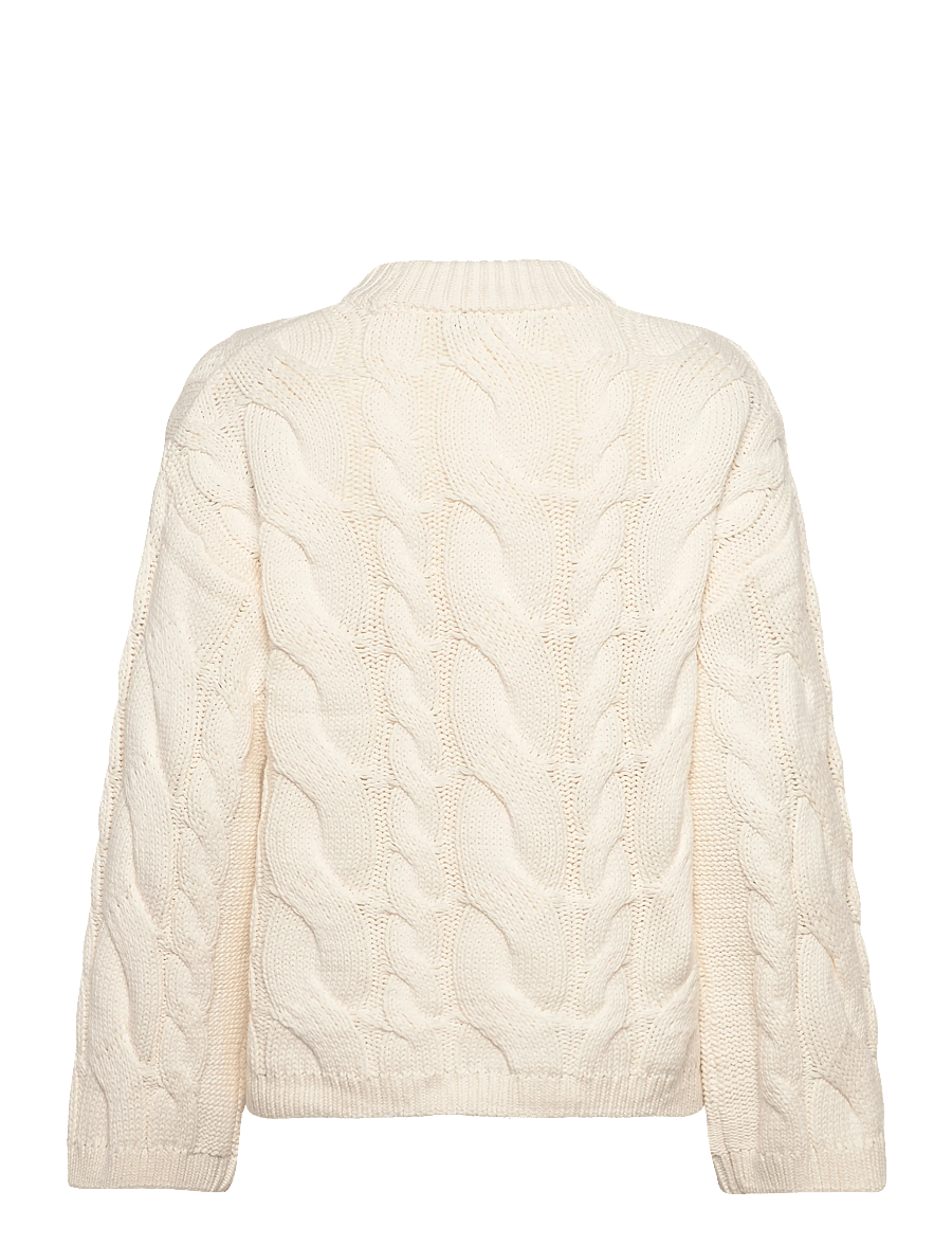 Gina Tricot - Chunky knitted cable sweater - striktrøjer - knit white (1265) - 1