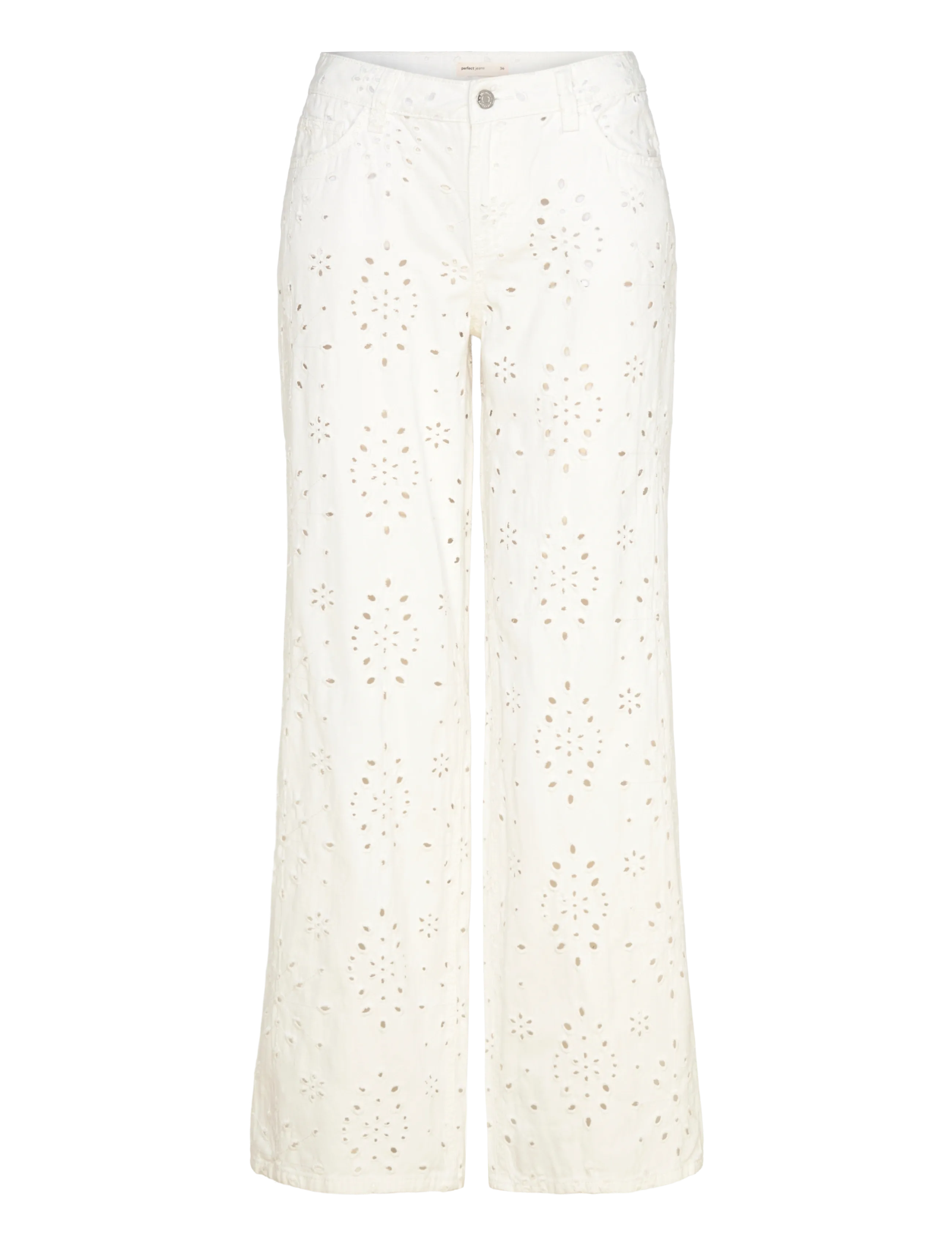 Gina Tricot Broderie denim jeans - Swedish brands - OFFWHITE (1420) / white