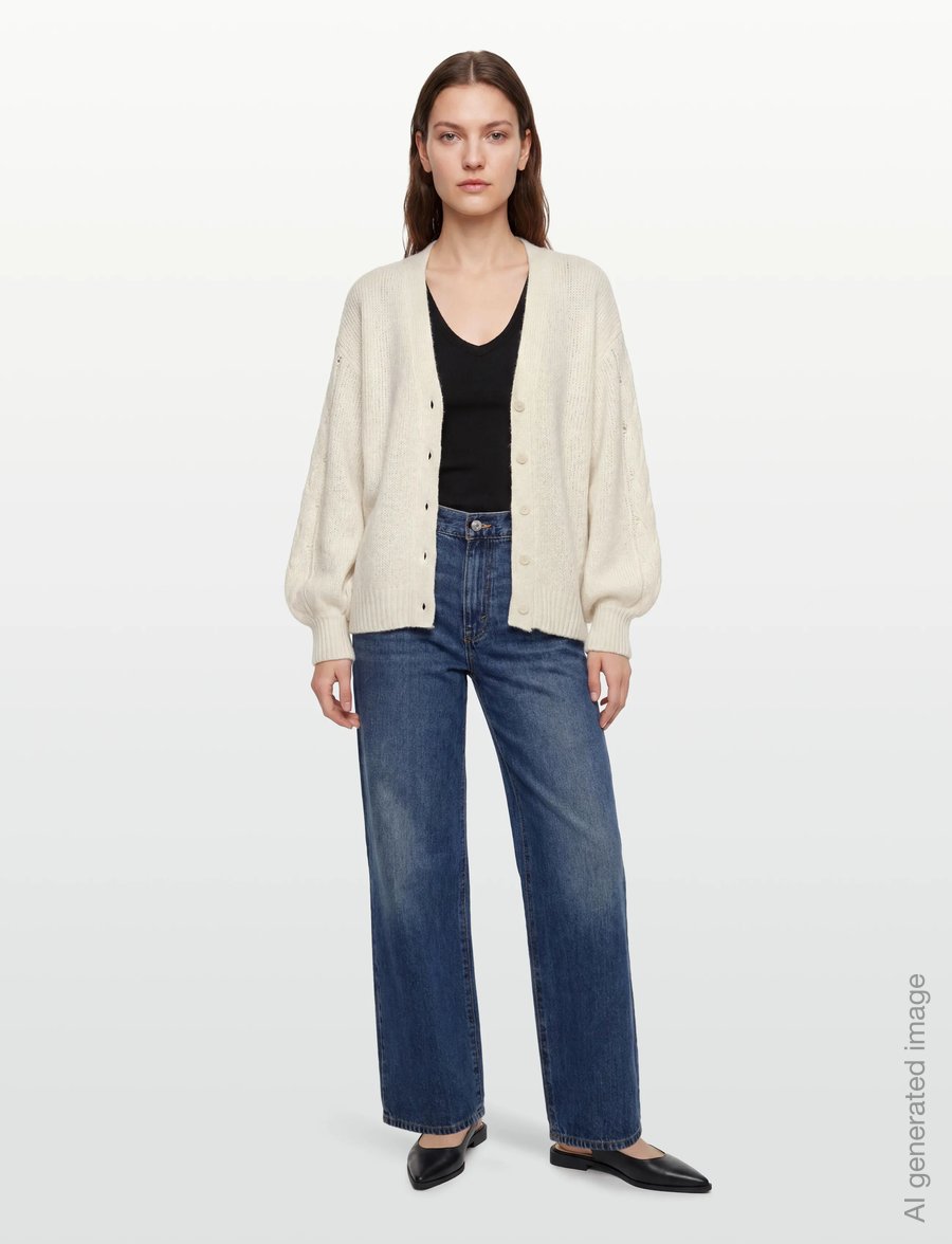 Gina Tricot - Chunky knitted cardigan - cardigans - offwhite - 0