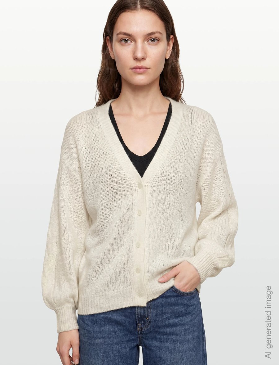 Gina Tricot - Chunky knitted cardigan - cardigans - offwhite - 4