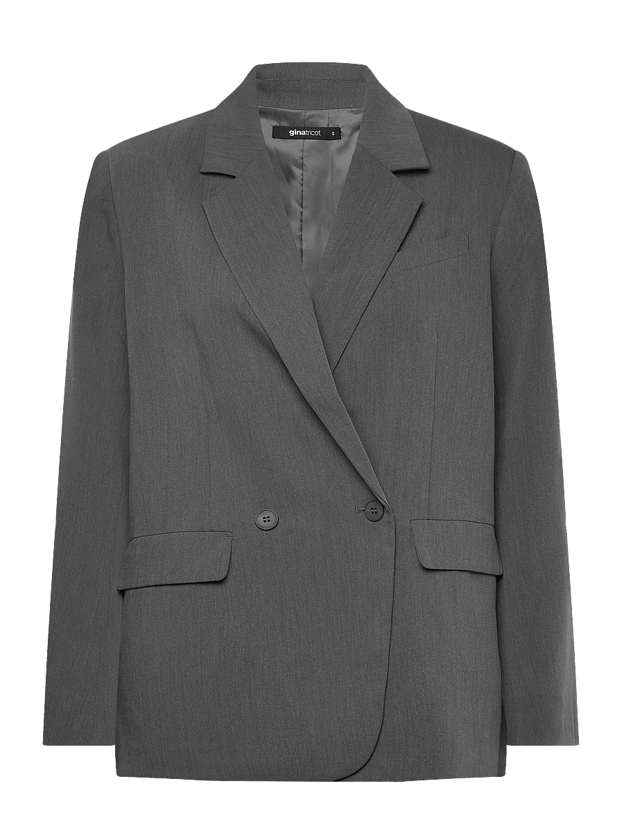 Gina Tricot - Back high slit blazer - zweireihige blazer - grey melange (8181) - 1