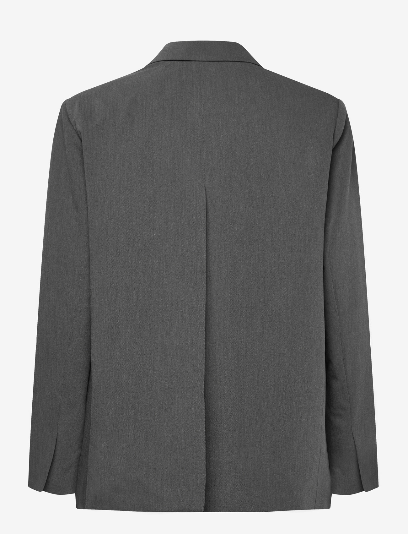 Gina Tricot - Back high slit blazer - kahes joones nööpidega bleiserid - grey melange (8181) - 2