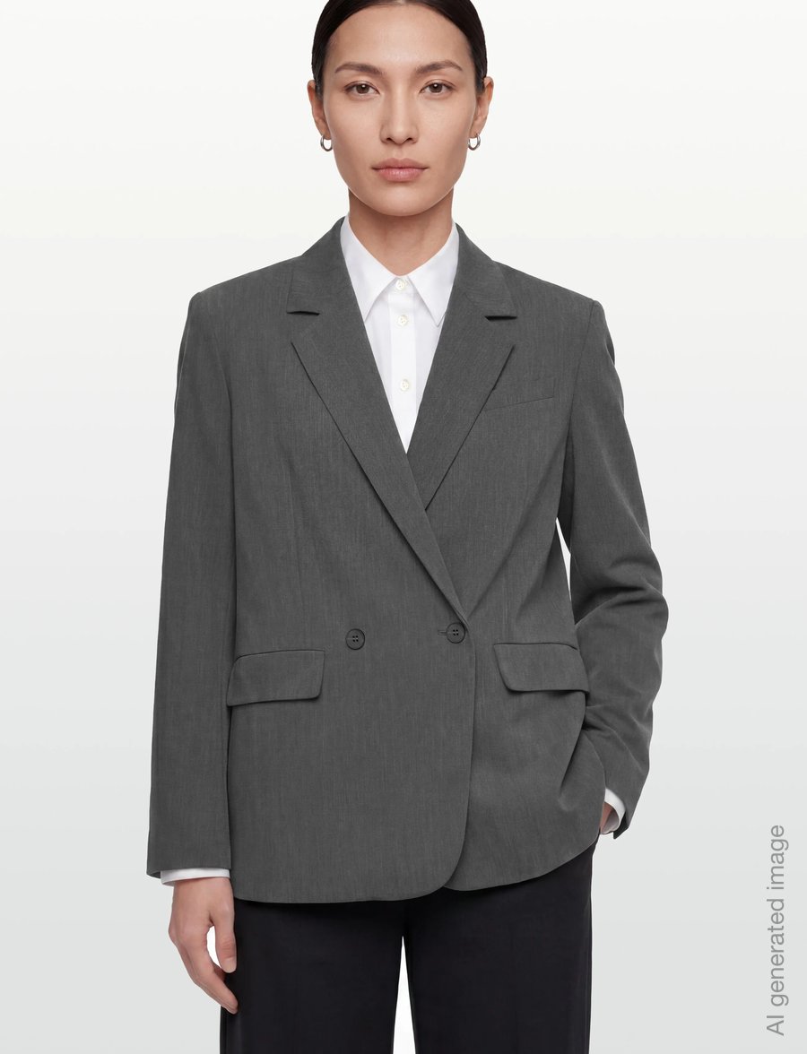 Gina Tricot - Back high slit blazer - zweireihige blazer - grey melange (8181) - 3