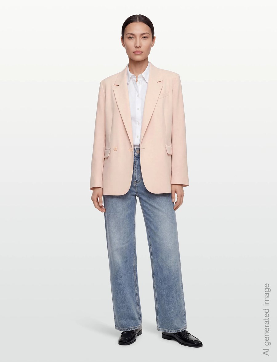 Gina Tricot - Back high slit blazer - dobbeltradede blazere - peach (2560) - 0