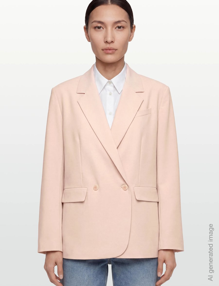 Gina Tricot - Back high slit blazer - dobbeltradede blazere - peach (2560) - 3