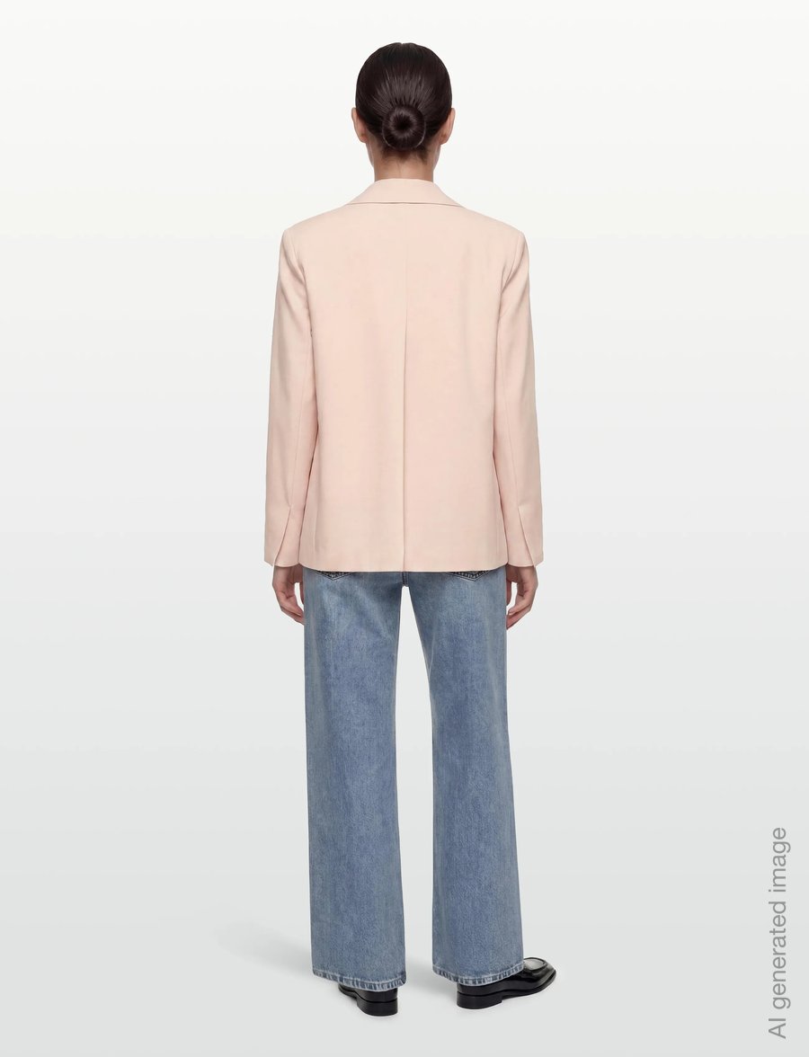 Gina Tricot - Back high slit blazer - dobbeltradede blazere - peach (2560) - 4