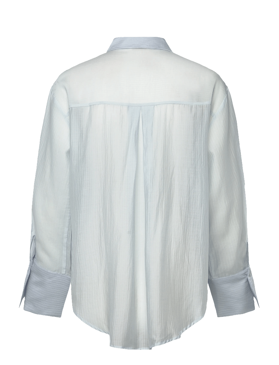 Gina Tricot - Sheer shirt - long-sleeved shirts - blue/stripe (5244) - 2
