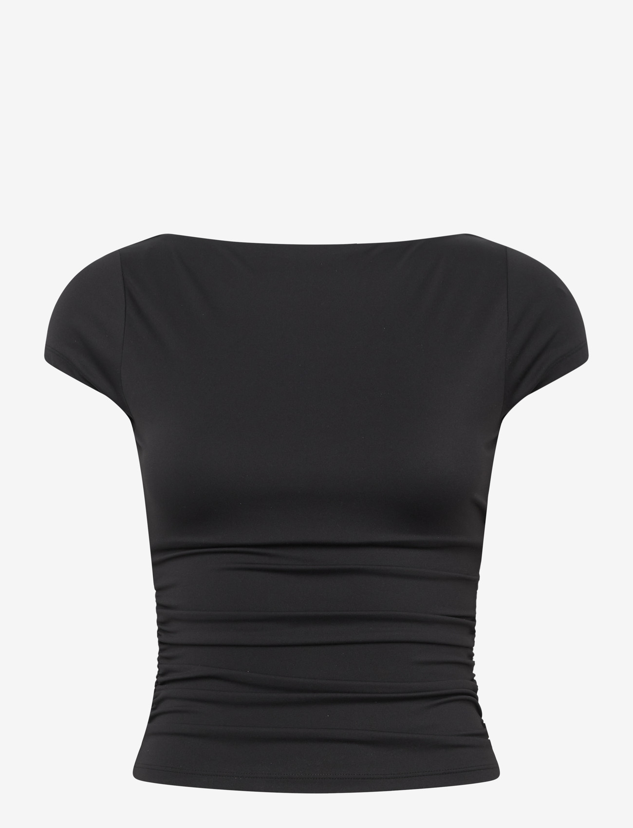 Gina Tricot - Scooped back yoga top - t-shirts - black (9000) - 0
