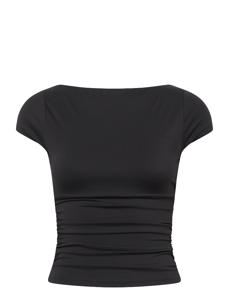 Gina Tricot - Scooped back yoga top - t-shirts - black (9000) - 0