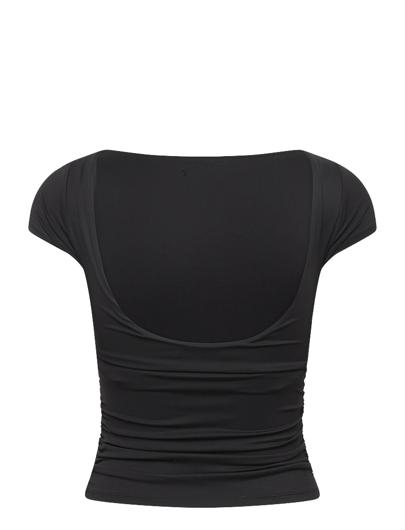 Gina Tricot - Scooped back yoga top - t-shirts - black (9000) - 1