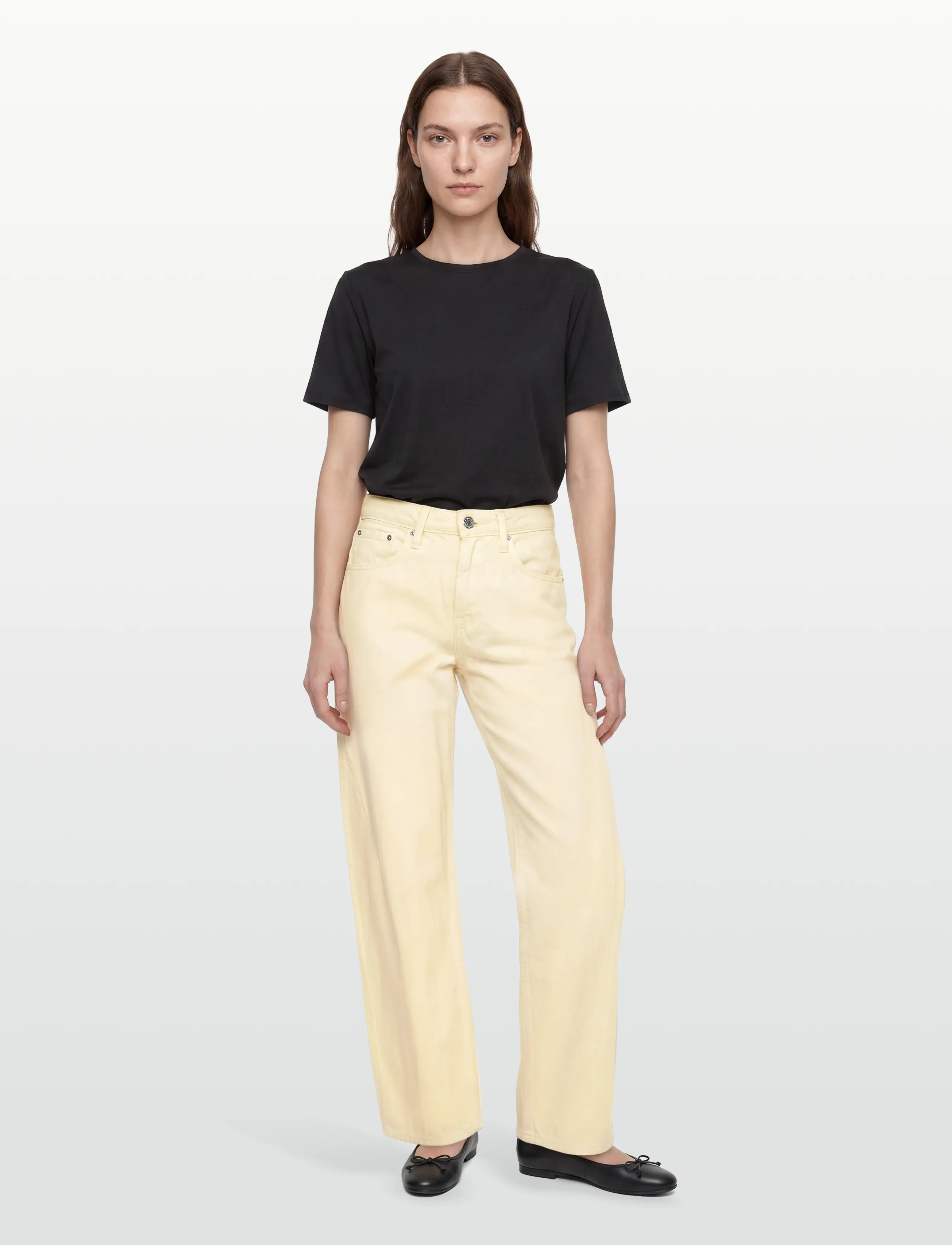 Gina Tricot Baggy-Crush Jeans, 32, Gelb - Wide, Frauen