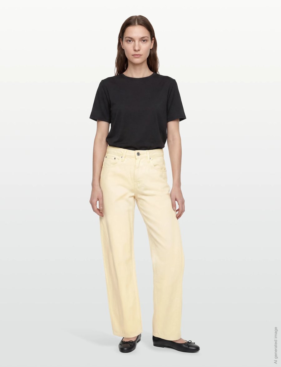 Gina Tricot - Baggy-crush jeans - pantalons larges - butter yellow (2076) - 0