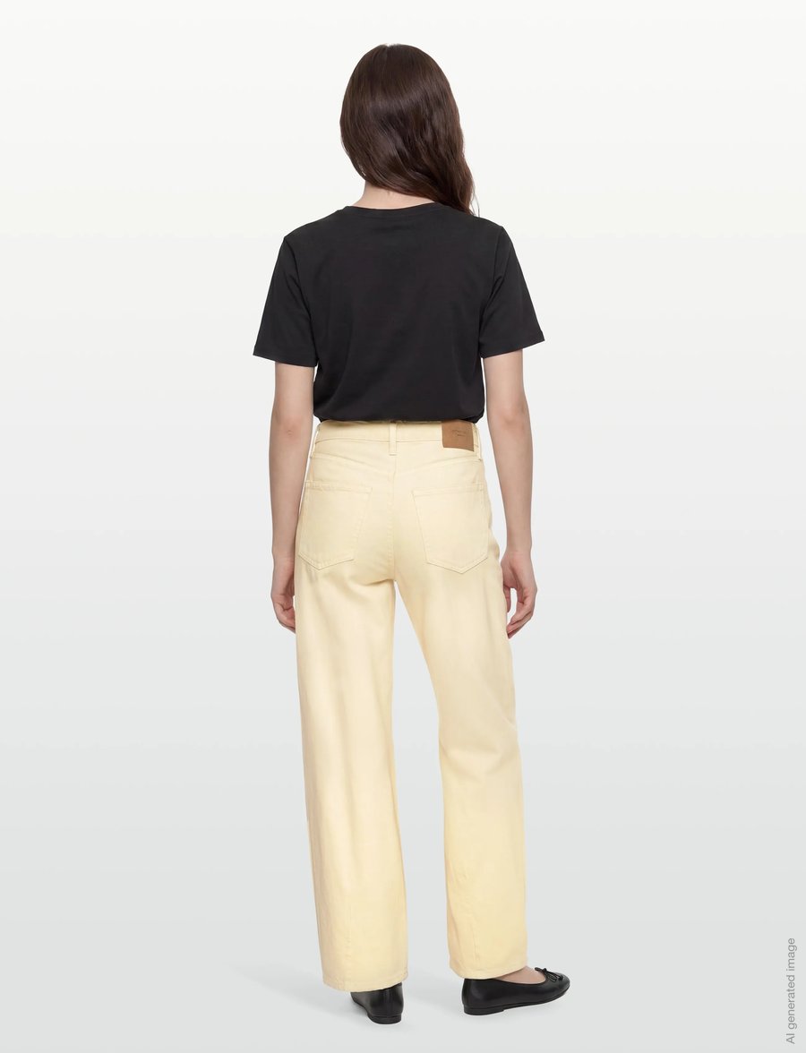 Gina Tricot - Baggy-crush jeans - pantalons larges - butter yellow (2076) - 4