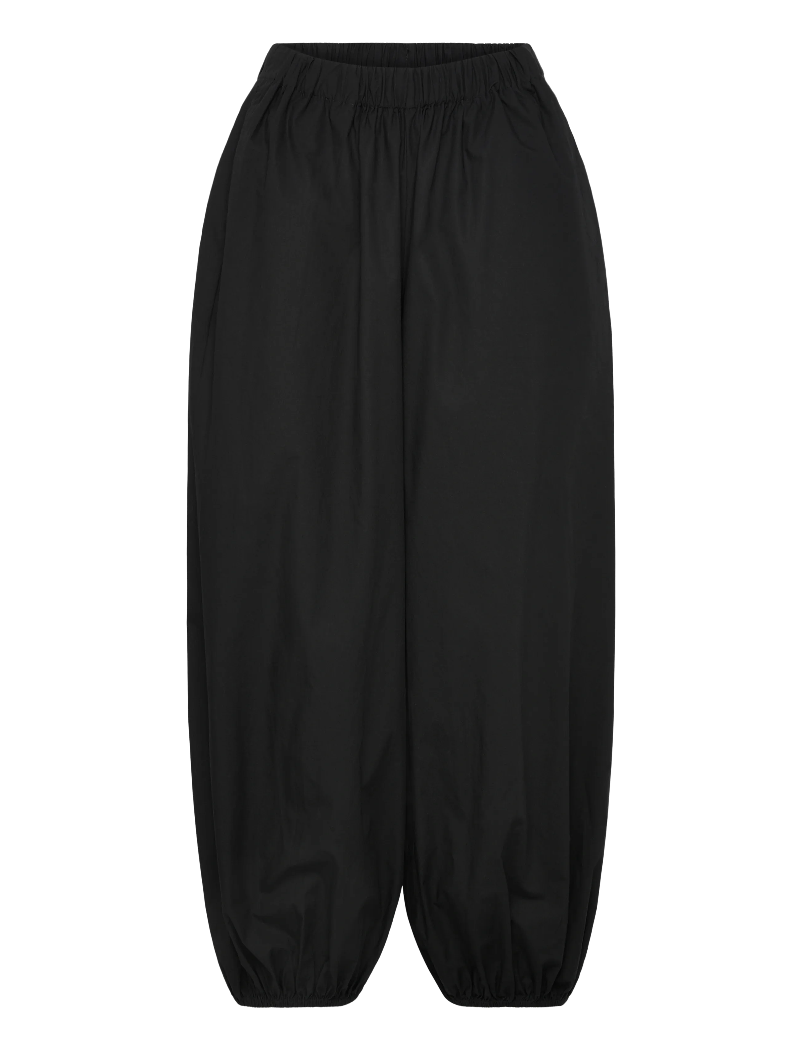 Gina Tricot Mid Waist Balloon Trousers, L, Black, Trousers > Barrel Trousers, Dame