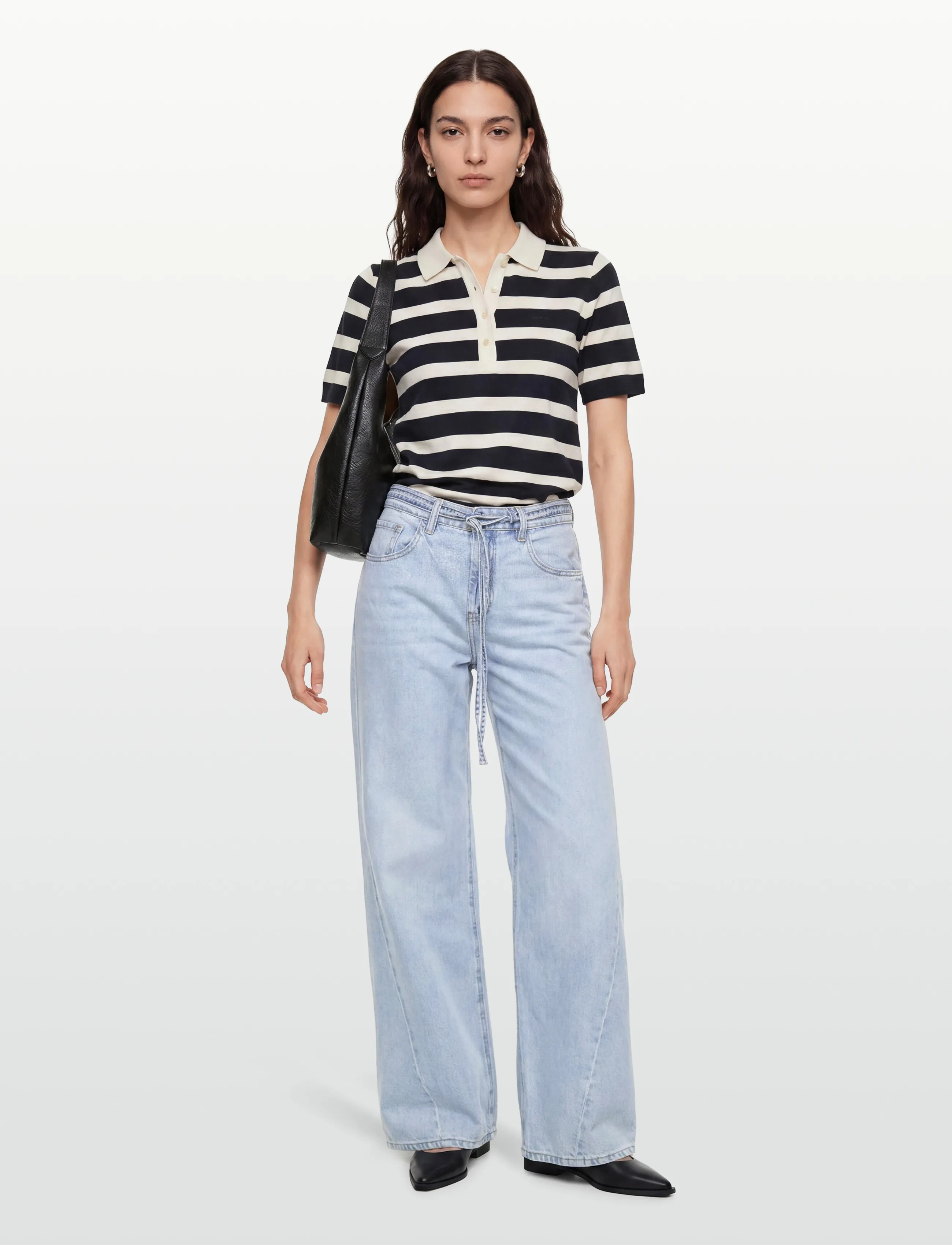 Gina Tricot Twisted Wide Jeans, 38, Blau - Wide, Frauen