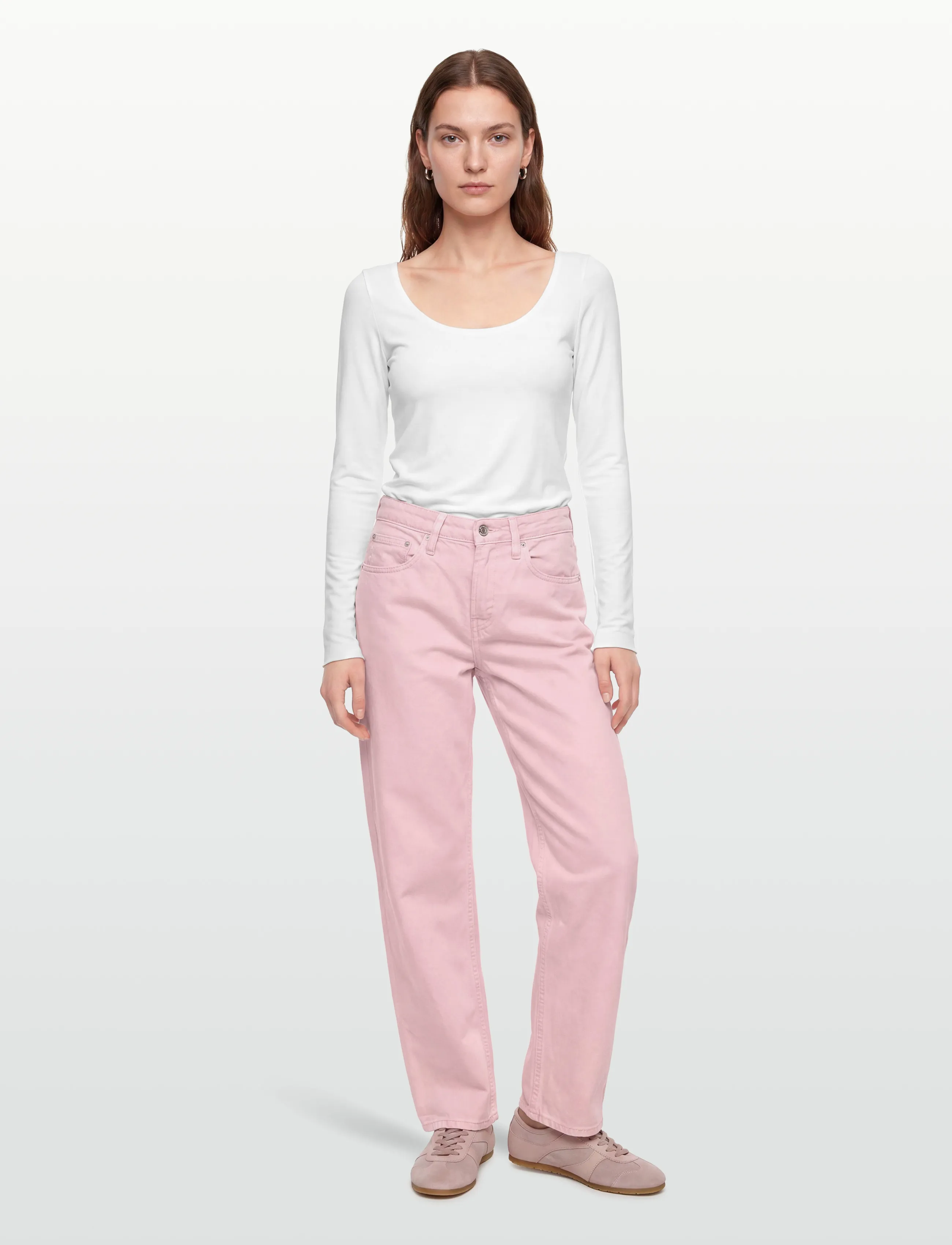 Gina Tricot Baggy-Crush Tall Jeans, 34, Rosa - Wide, Frauen
