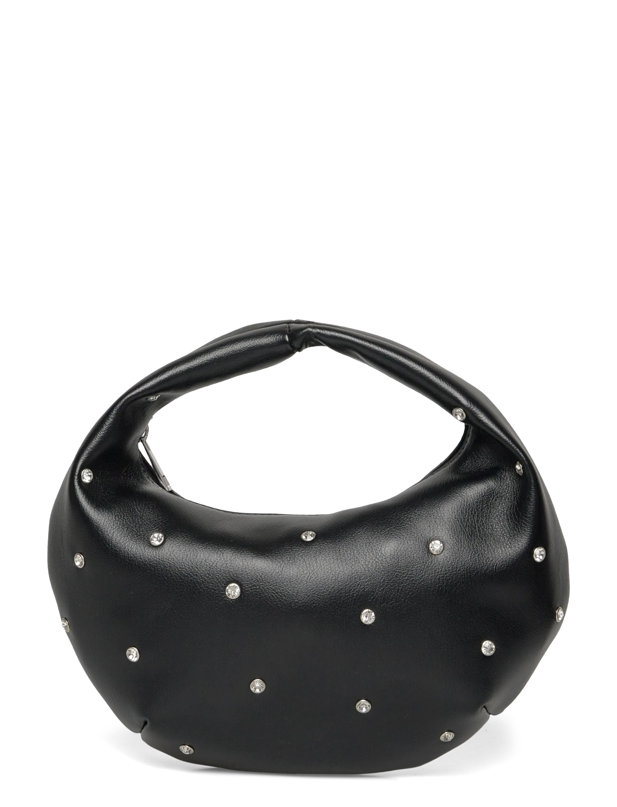 Soft round studded handbag - BLACK (9000)