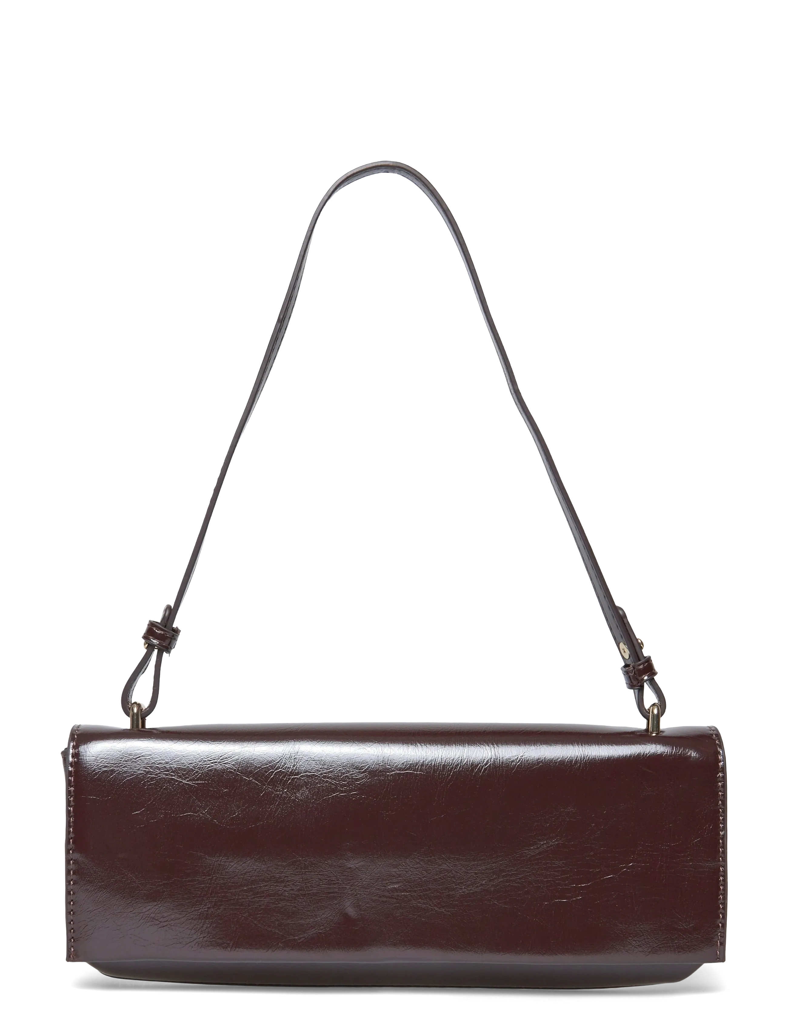 Gina Tricot Small patent shoulder bag - Handtaschen - BURGUNDY (4670) / brown