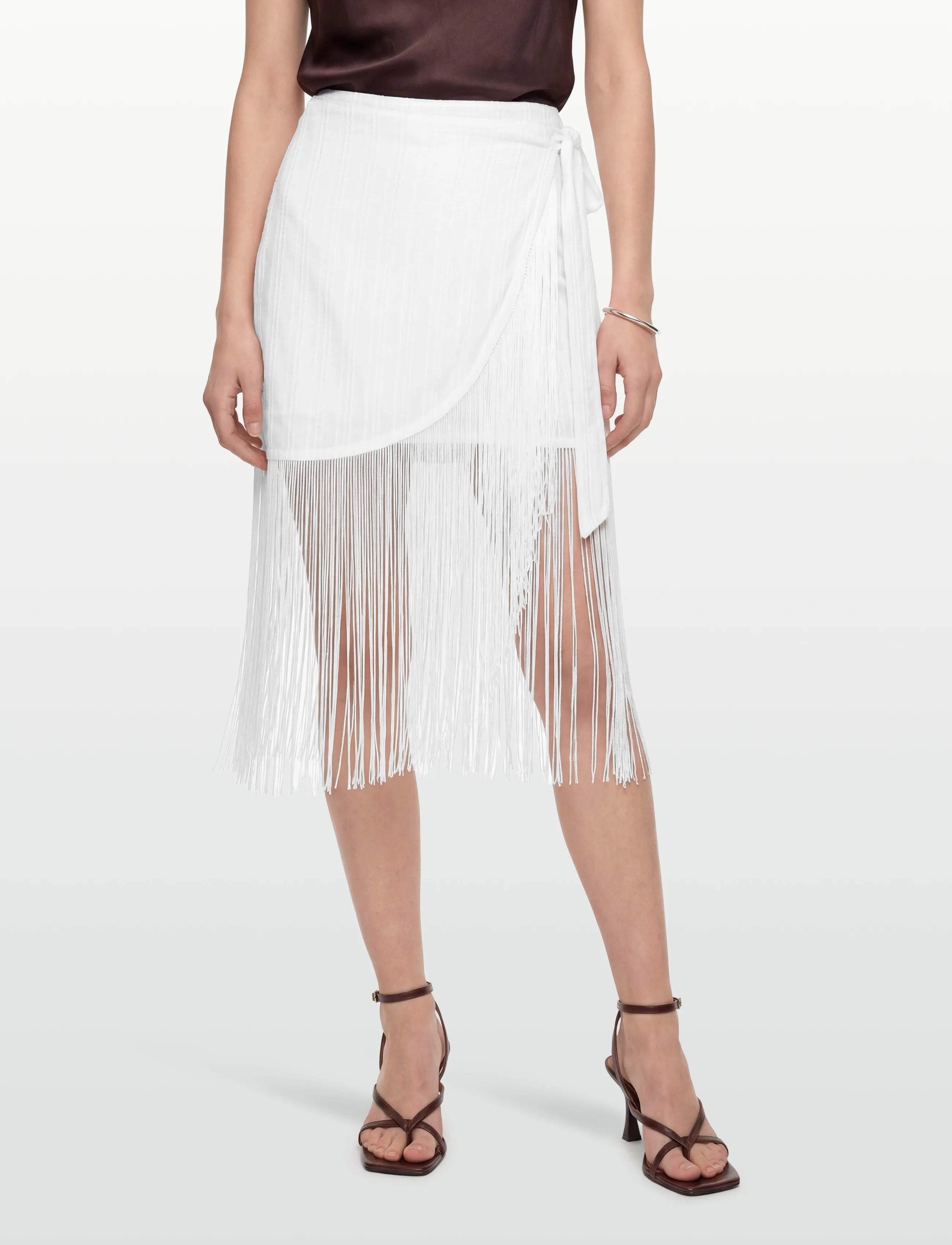 Gina Tricot - Structured skirt - wickelröcke - white/stripe (1038) - 3