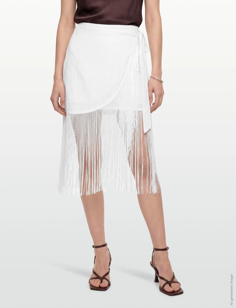Gina Tricot - Structured skirt - wickelröcke - white/stripe (1038) - 3