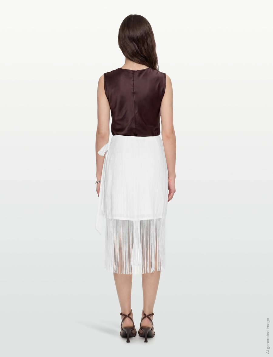 Gina Tricot - Structured skirt - wickelröcke - white/stripe (1038) - 4